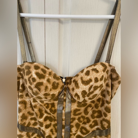 Kardashian Kollection Cheetah Print
Faux Leather Trim Bustier Party Dress Size L - Picture 4 of 7